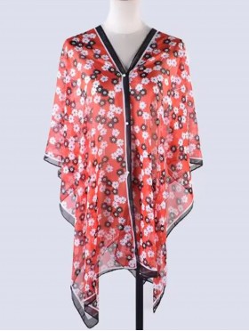 Reversible Pearl Chiffon Top with Floral Print